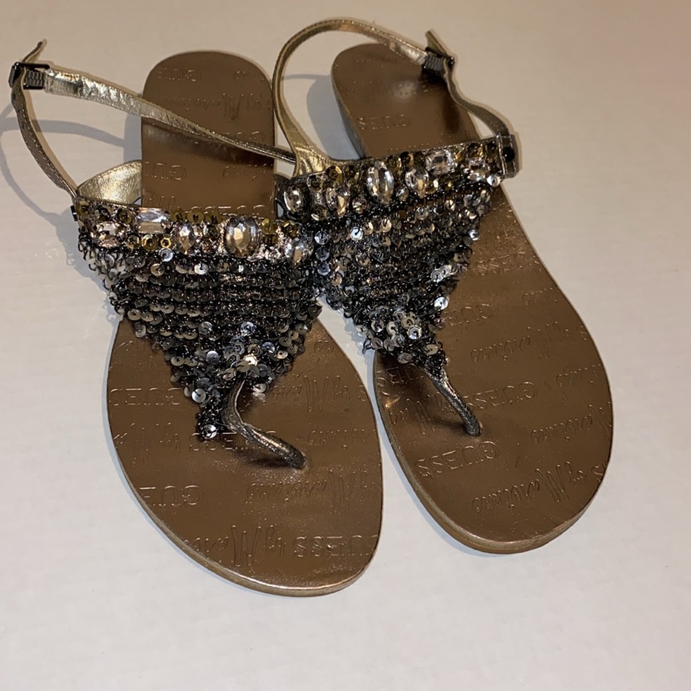 Guess glitter sandals with mini heel size 9
